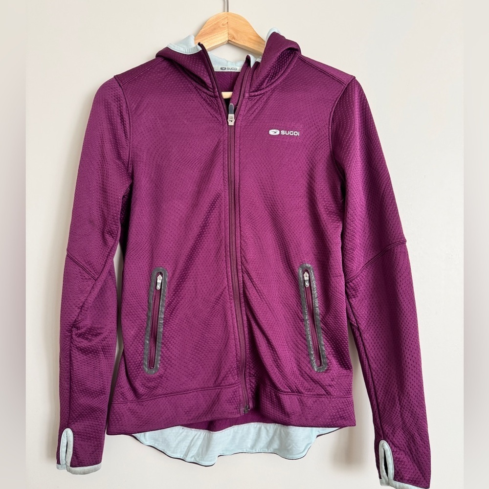 Purple Sugoi Zip Up Cycling Jacket size S
